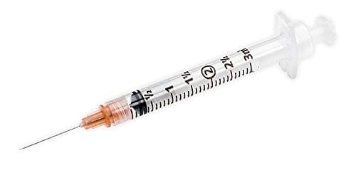 Syringe 3ML Luer Lock with 25Ga 5/8 (Pack of 100) 3cc 25