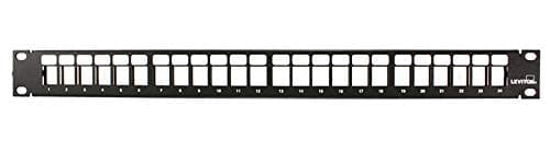 Leviton 49255-H24 QuickPort Patch Panel, 24-Port, 1RU, Cable Management Bar Included