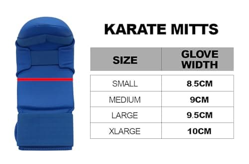 adidas WKF Karate Mitts with Thumb - Medium, Red - Foam Padding, Secure Elastic Closing, Lightweight Training & Sparring Gloves for Karate