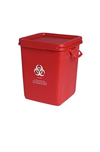 Assembled 28 Gallon Medical Waste Container, Red