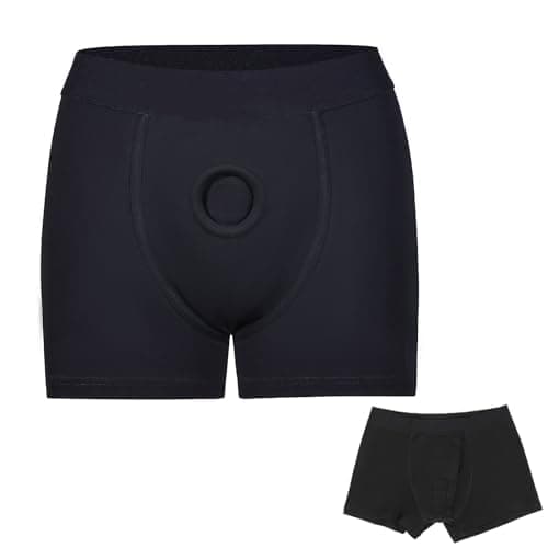 Strap On Underwear Harness, Strap on Harnesses Panties, Strapon Strapless Underwear Boxers Brief Black