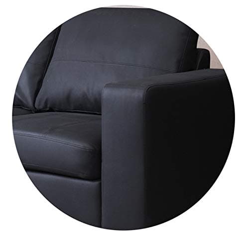 Sofas and More WESTPOINT - CORNER SOFA – FAUX LEATHER – LEFT HAND SIDE (black)
