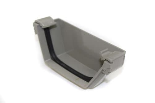 Polypipe (ex-Geberit) Terrain Corniche 120mm Square Gutter System 2255.5w Short Stop End White