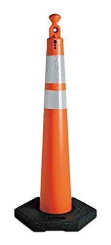 Grabber Cone, 42" w/reflective collars and 16 lbs rubber base, (42164-CRU-16HIP)