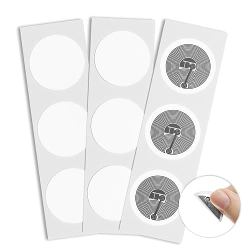 12 x NFC Tags NTAG215 NFC Stickers Rewritable NFC Key Tag White with NFC Chip 25mm / 1 inch Round, Compatible with TagMo and All NFC Enabled Devices