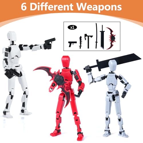 Action Figure Set, Model 13 Action Figure Multi-Jointed Movable,Gift Box Packaging, a Great for Loved Ones and Friends (Black + Red)