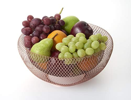 Nifty Solutions 7511COP Double Wall Mesh Decorative and Fruit Bowl, Large, Copper