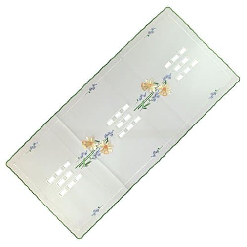 Funke Linen Daffodils Square Doily Made in Germany