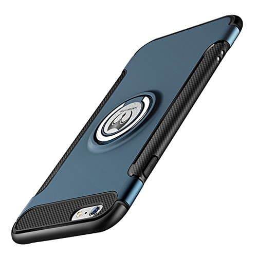 mosafe for iPhone 6 6S Case, 360° Ring Holder Kickstand Shockproof Magnetic Protective Back Cover Bumper 4.7" for Apple iPhone 6 6S (Navy Blue)