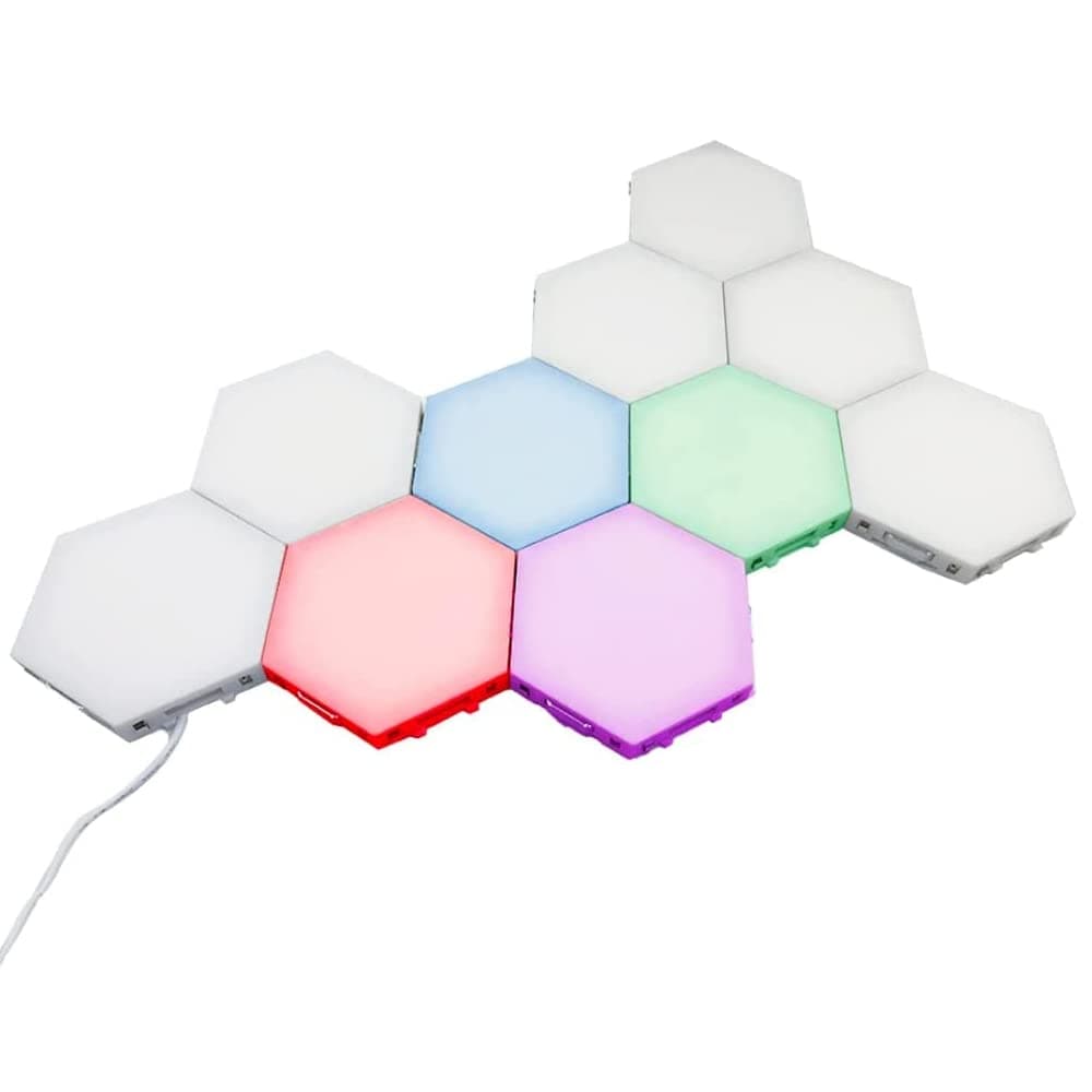 Bright Autism Tap Tap Led Lights (10 Pc) – Touch Sensitive Lights, Visual Stimulation, Tactile and Visual Sensory Tool, Designed for Sensory Motor Aids, Hexagonal Wall Lights