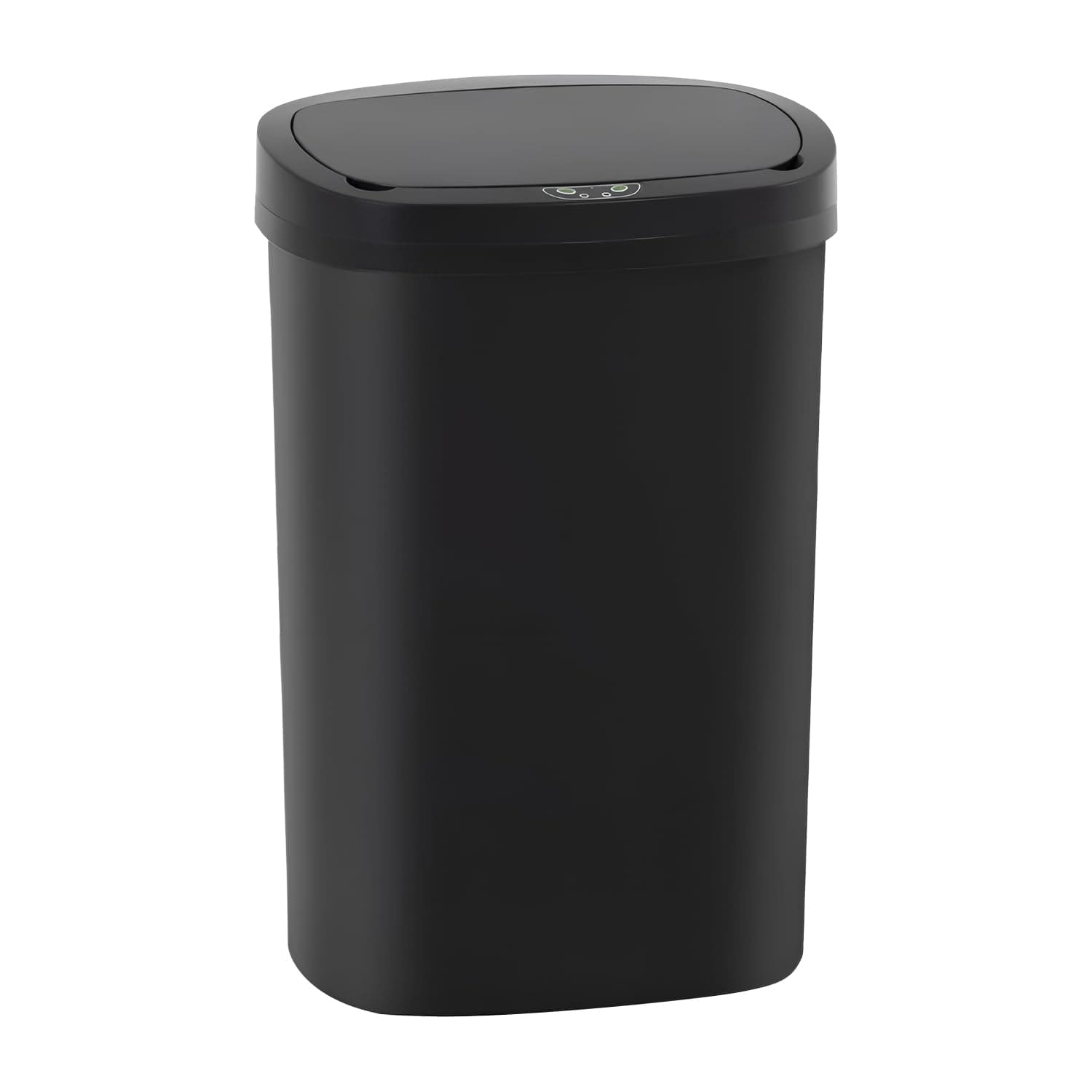 BestOffice | 13 Gallon Trash Can with Lid | Automatic Touchless Garbage Can | Odor Control | Modern Oval Design | Easy to Clean | Plastic | Black | Fits Any Kitchen, Bathroom, Office or Home