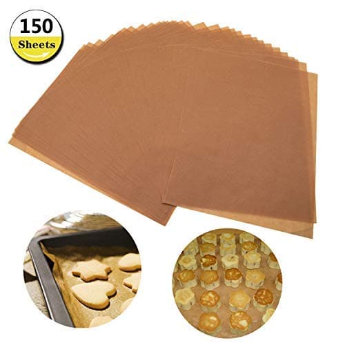 150 Pieces Parchment Paper Sheets Unbleached Cookie Baking Sheet, Non-Stick Brown Baking Sheet Paper,12 x 16 Inches