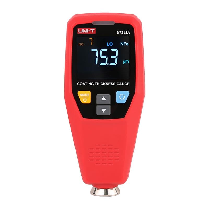 Uni-Trend Paint Thickness Teste UT343D UT343A UT343E Digital Coating Gauge Meter Cars Paint Thickness Teste Metal Detector FE/NFE Measurement with USB Data(UT343A)
