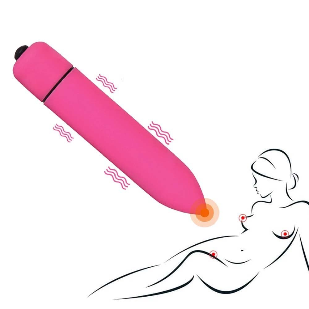 Mini Personal Vibrator Quiet and Waterproof with 10 Mode Handheld Cordless Bullet Massager Rose Red