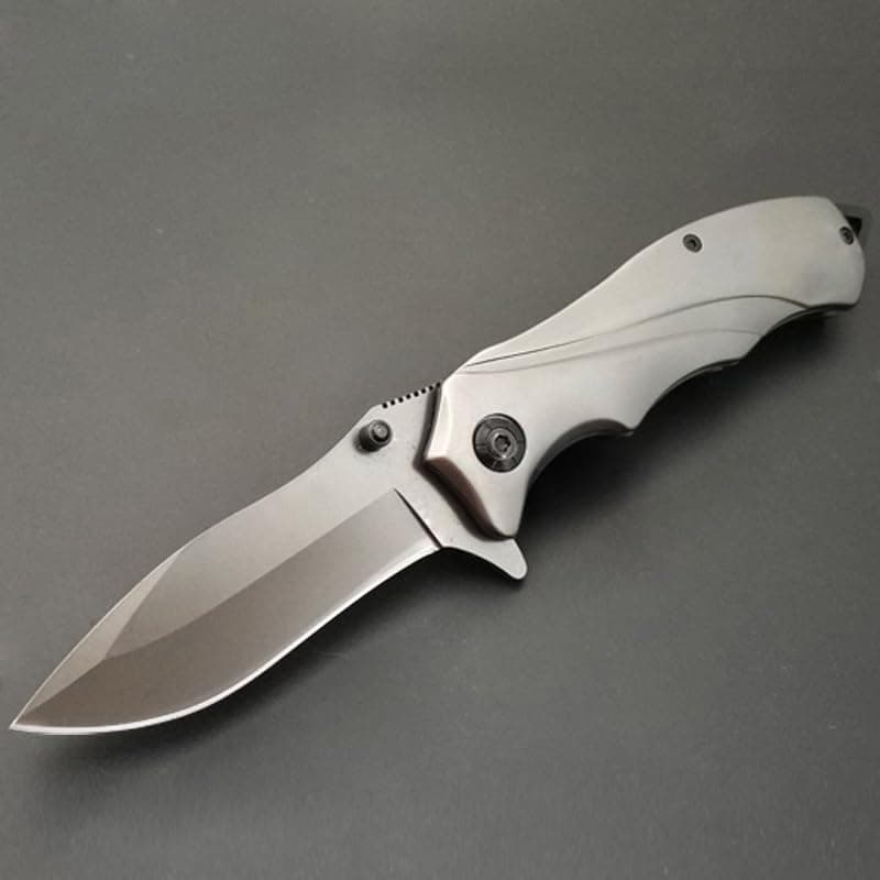 Mini Pocket Folding Knife Silver for Keychain,6CM Blade Small Knife with Thumb Stud Opener