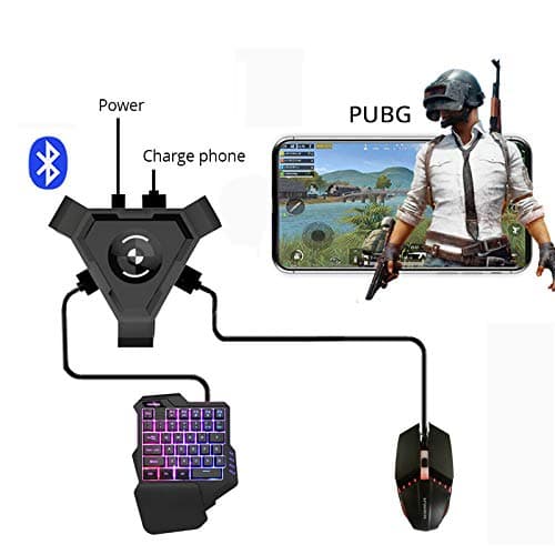 TEQIN PUBG Mobile Gamepad Controller Gaming Keyboard Mouse Converter for Android Phone to PC Bluetooth Adapter Converter