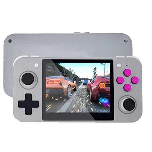 Handheld Game Console, RG350 Retro Game Console OpenDingux Tony System, Free with 32G TF Card Built-in 2500 Classic Game Console 3 Inch IPS Screen Portable Video Game Console (Gray)
