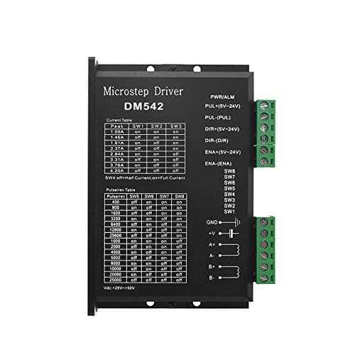 POLISI3D CNC Digital Microstep driver DM542 Stepper Motor Controller 2-phase Digital Stepper Motor Driver 20-50V DC Max 4.2A for Nema 17, Nema 23 and Nema 34 series stepper motor, Replace M542 M542H
