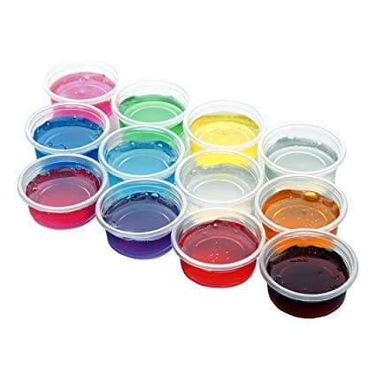 TITATO (12 Pack) Bubble Making Crystal Clear Clay Slime Putty with Straw & 2 Moulds for Kids 100% Safe & Non-Toxic DIY Toys, Stress Relief Sludge Toy