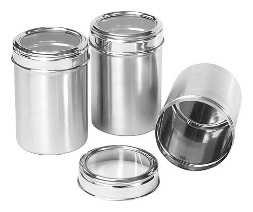Dynamic Store Stainless Steel Kitchen Storage Canisters with See Through Lid - Set of 3