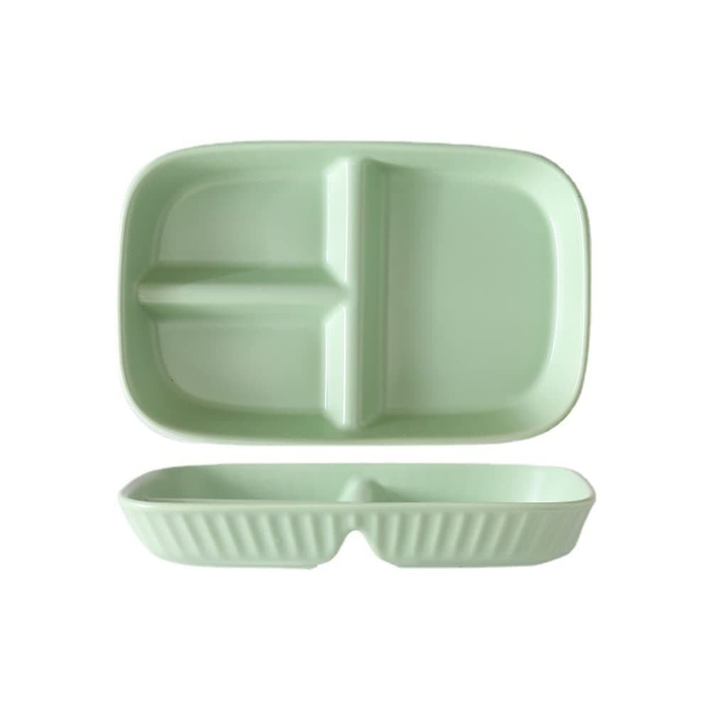 Porcelain Diet Dinner 3 Compartment Plate, Portion Control Plates, Divided Dinner Plates for Adults