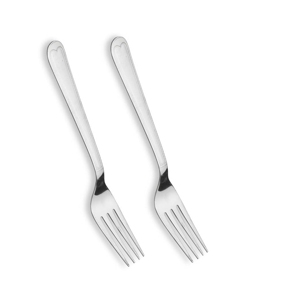 Crystal Stainless Steel Table Fork Set, Standard, Silver
