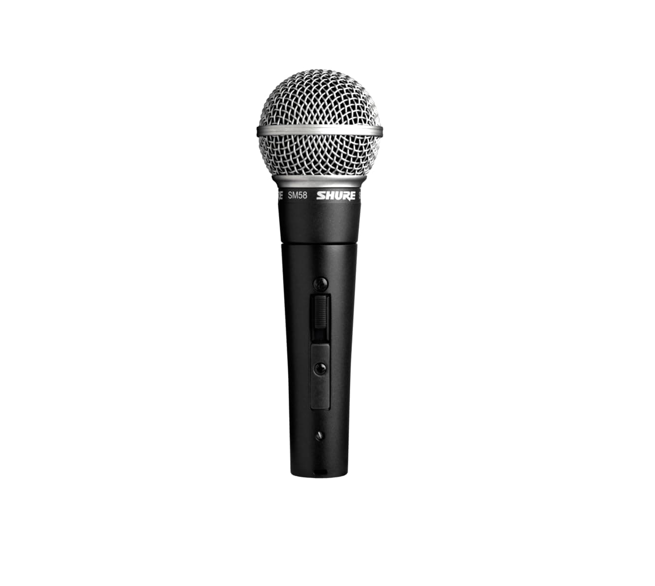 Shure SM58S Cardioid Dynamic Vocal Microphone with On/Off Switch, Pneumatic Shock Mount, Spherical Mesh Grille with Built-in Pop Filter, A25D Mic Clip, Storage Bag, 3-pin XLR Connector