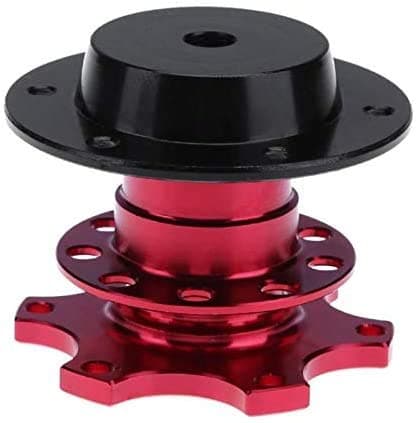 BestTeam Universal Steering Wheel Snap Off Quick Release Hub Adapter Boss Kit With 6-hole Steering Wheel Hub (Red)