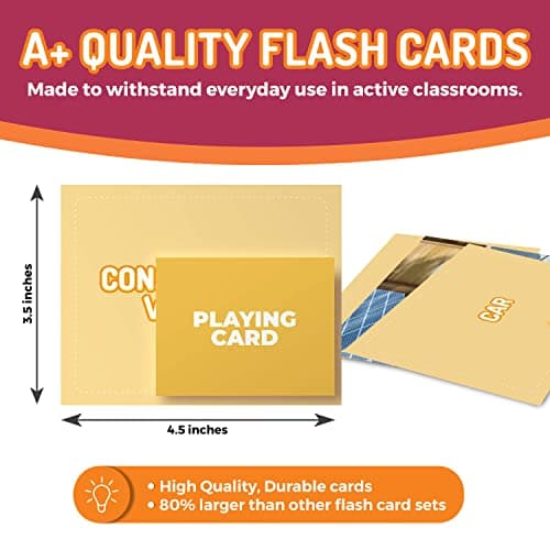 CreateFun Vocabulary Builder 6 Pack | 299 Educational Photo Cards with Learning Games | Includes Emotions, Go Togethers, Nouns, Opposites, Prepositions, Verbs | Flash Cards for Home and Speech Therapy