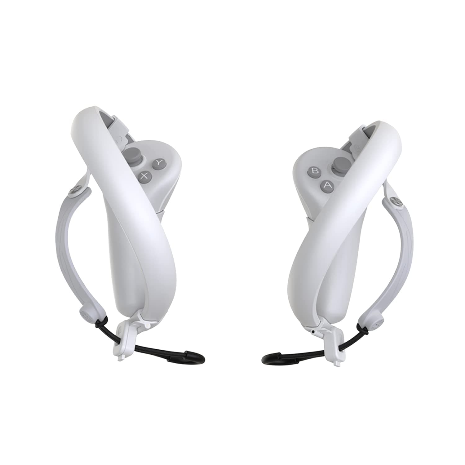 Baomaeyea Touch Controller Grip Cover&Adjustable Knuckle Strap for Pico 4,Compatible with Pico 4 VR Silicone Anti-Throw Controller Handle Strap (white)