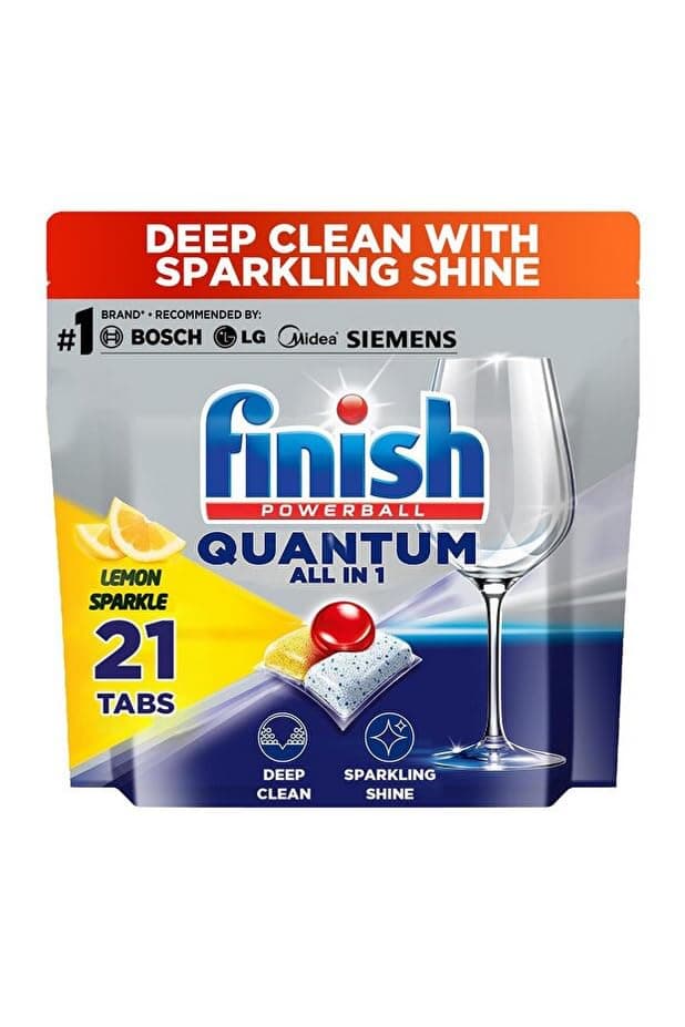 Powerball Quantum Dishwasher Detergent, Lemon Sparkle Scent, 21 Tabs