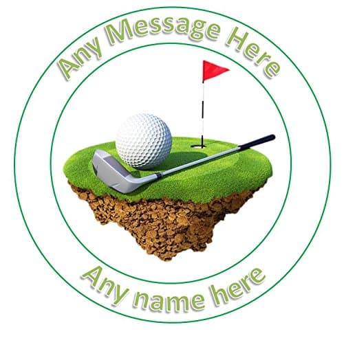 7.5 inch circle golf course cake topper printed edible icing