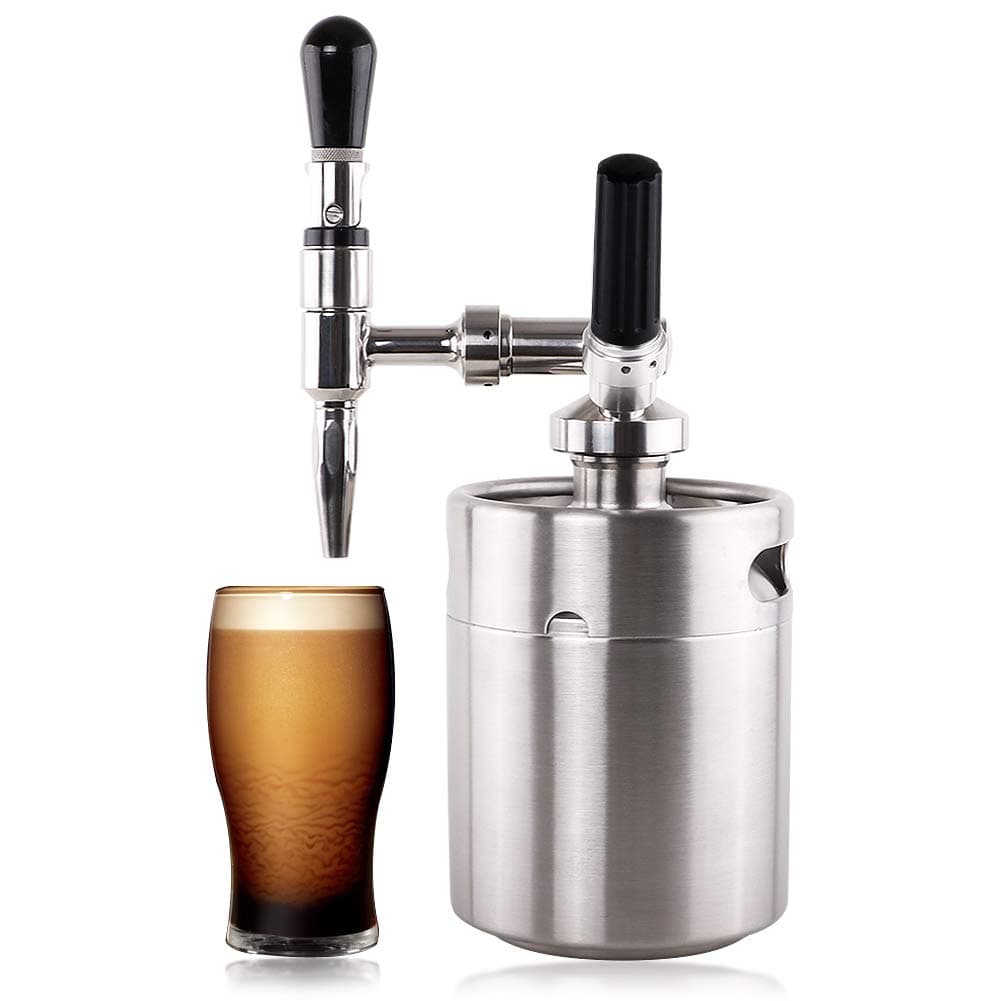 Nitro Cold Brew Coffee Maker 64 OZ Mini Stainless Steel Keg Home brew coffee System Kit Best Choice of Diy Coffee Lovers