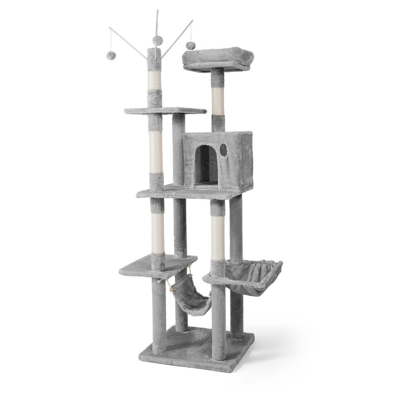CAPHAUS 67-Inch Cat Tree, Light Grey