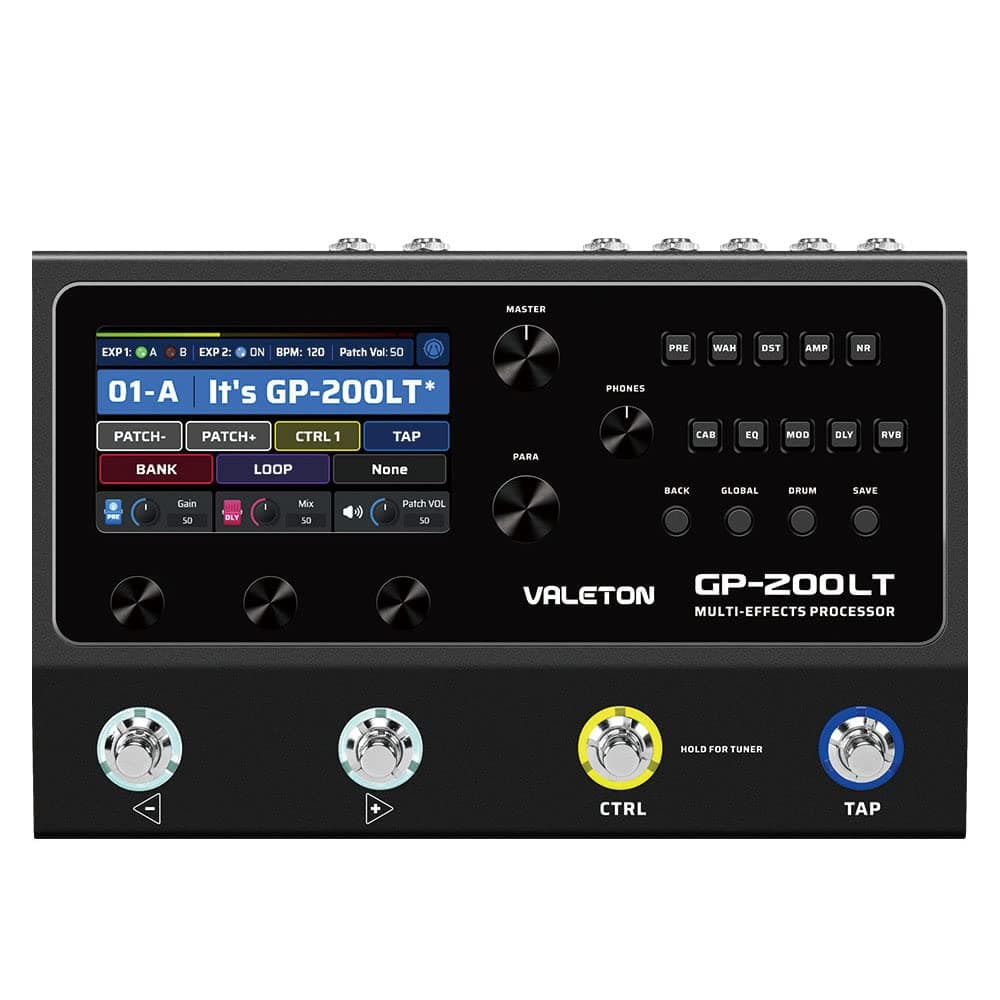 Valeton GP-200LT Multi Effect Pedal, Multi Effect Processor Guitar Effect Pedal, Base Pedal, Amplifier, Modeling, IR Cabinet, Simulation, Multi-Effect, FX Loop MIDI I/O Stereo OTG with USB Audio
