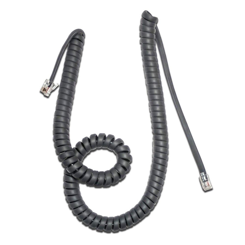 Replacement Handset Cord (Curly Cord) Gray (12 Ft) Long Tail