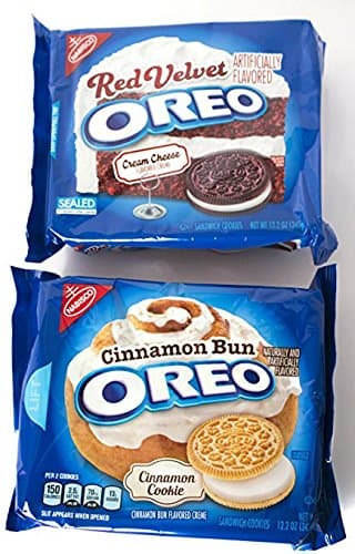 Oreo Cookie Dessert Bundle: (1) 12oz Cinnamon Bun, (1) 12oz Red Velvet
