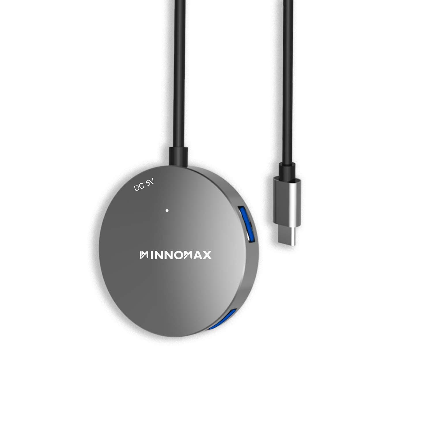 USB C Hub 4 Ports, USB Type C to USB 3.0 Hub Adapter with Charging Port for MacBook Pro, iMac, Other Laptop and PC to Power Up Large Power Consumption USB Devices Properly-Gray