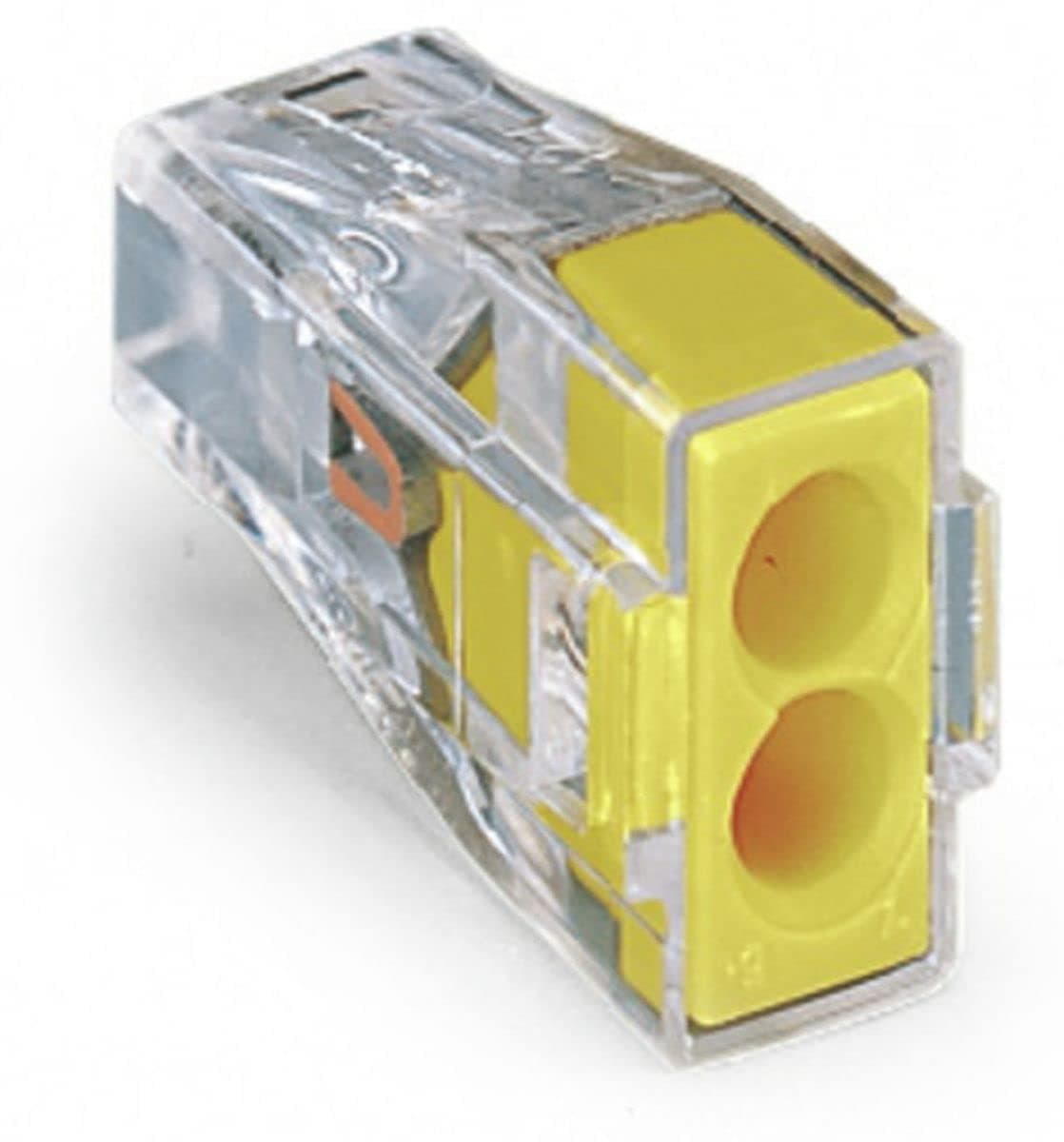 WAGO LIMIT 773-102 2 Way Transparent Solid and Stranded Push Wire Connector, Yellow