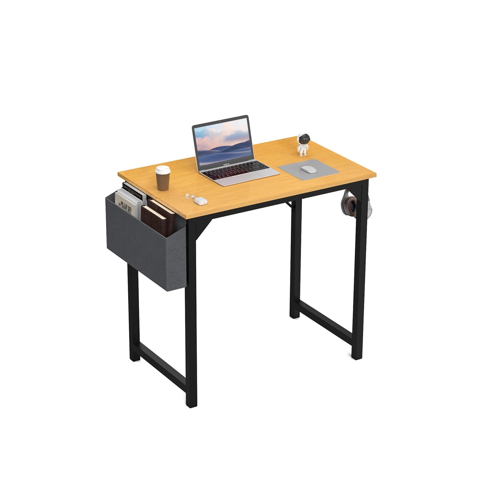 DUMOS 32 Inch Office Small Computer Desk Modern Simple Style Writing Study Work Table for Home Bedroom - Natural Wood