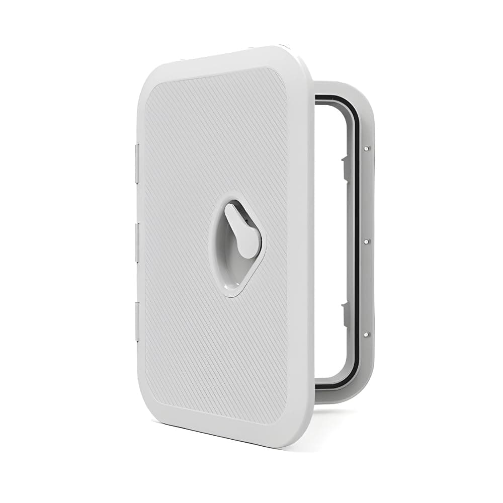 SEAFLO Marine Boat Deck Rectangular Access Hatch - White/Black, Lock and Key/Regular