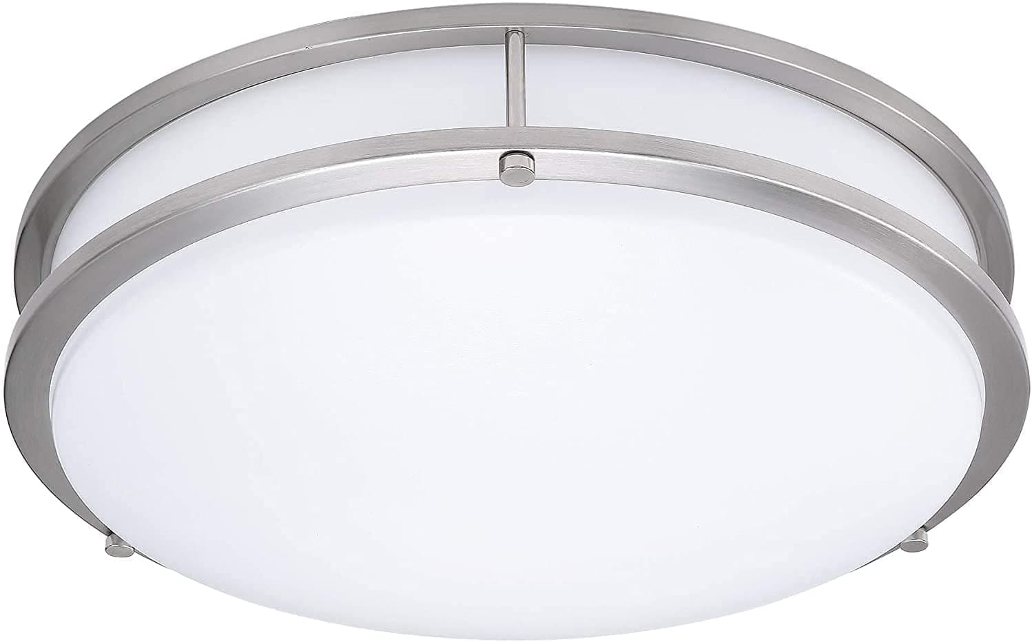 Dimmable LED Light, Double Ring, Hallway Light Fixtures Ceiling, Bedroom Lights, Closet Lights, Kitchen Lights, 22W (100W Eq), 1800lm, 5CCT, Brushed Nickel, ETL (14", 5 CCT)