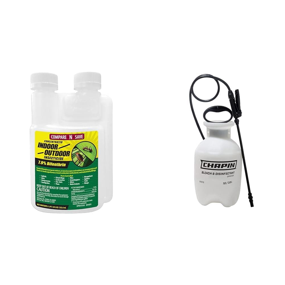 Compare-N-Save 7.9% Bifenthrin Insect Control and Chapin 1 Gallon Bleach Sprayer Bundle
