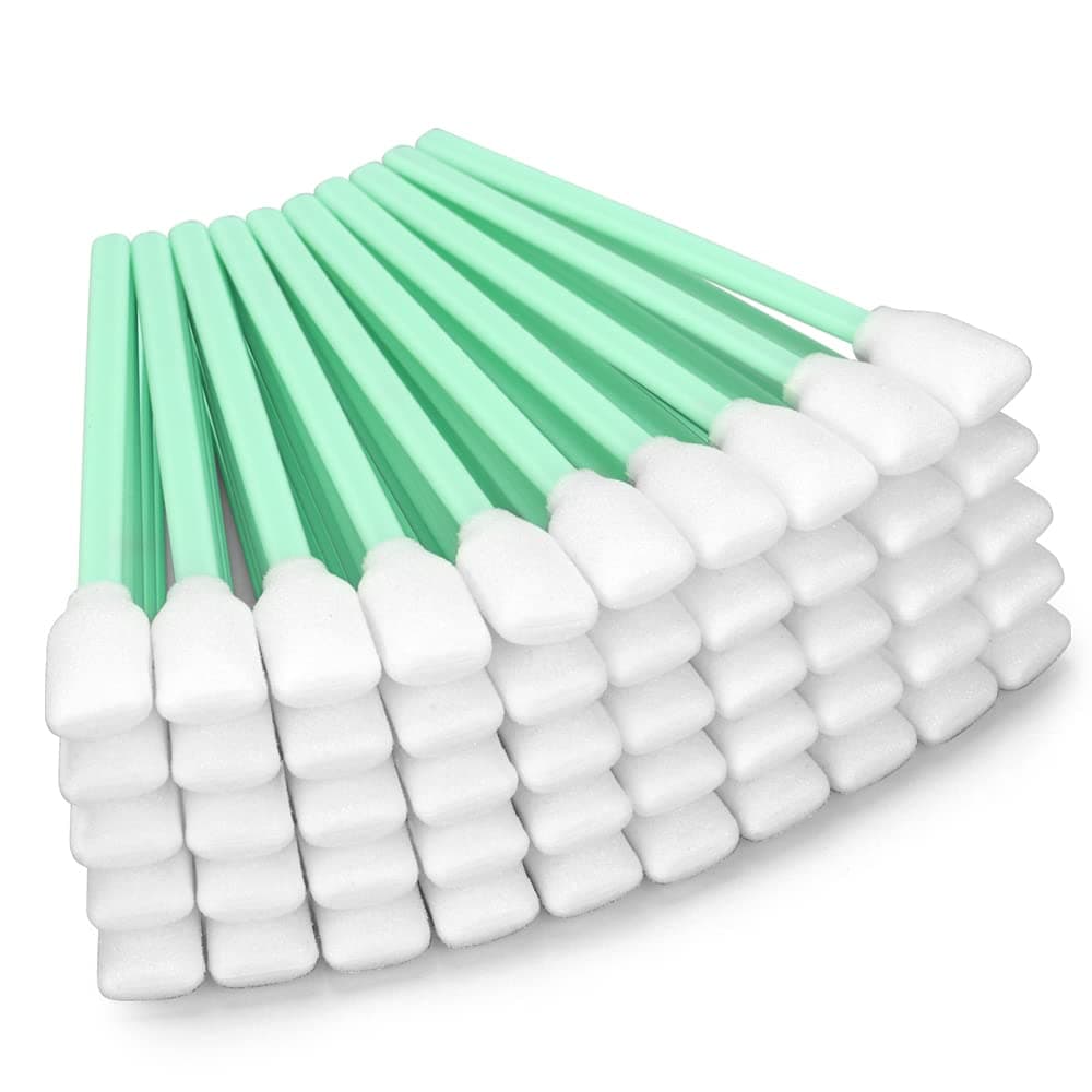 VANLAN 50pc 5.1" Square Rectangle Foam Cleaning Swab Sticks for Solvent Format Inkjet Printer Roland Optical Equipment