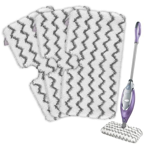 Steam Mop Pads with Scrub Strips Microfiber Replacement Pad Refills for Shark Steam Pocket Mop S3500 Series S3501 S3601 S3550 S3801 S3901 SE450 S3601D S3901D (3pc-White)