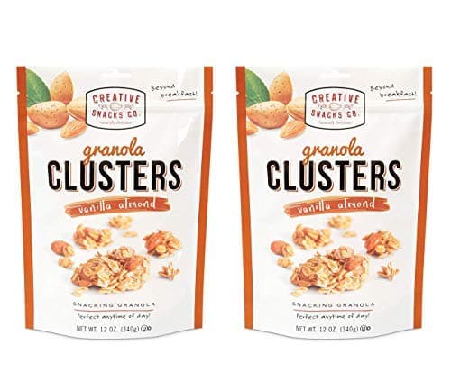 Creative Snacks Vanilla Almond Granola Clusters, Great for Snacking or Cereal, 2 pk, 12 Ounce Resealable Bags