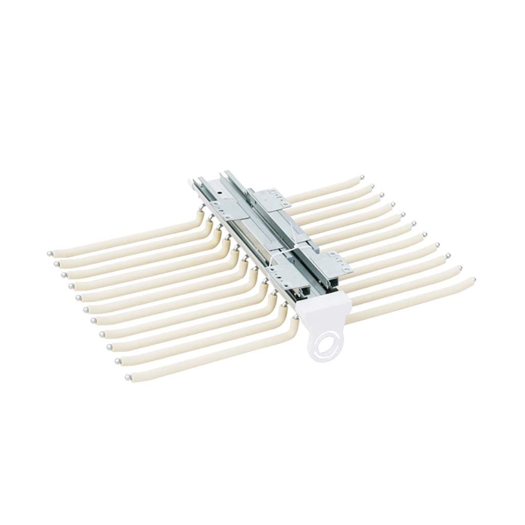 White Pull-Out Trousers Rack, Pants Holder Hanger Rail, Organizer Hangers for Wardrobe (22 Pairs)