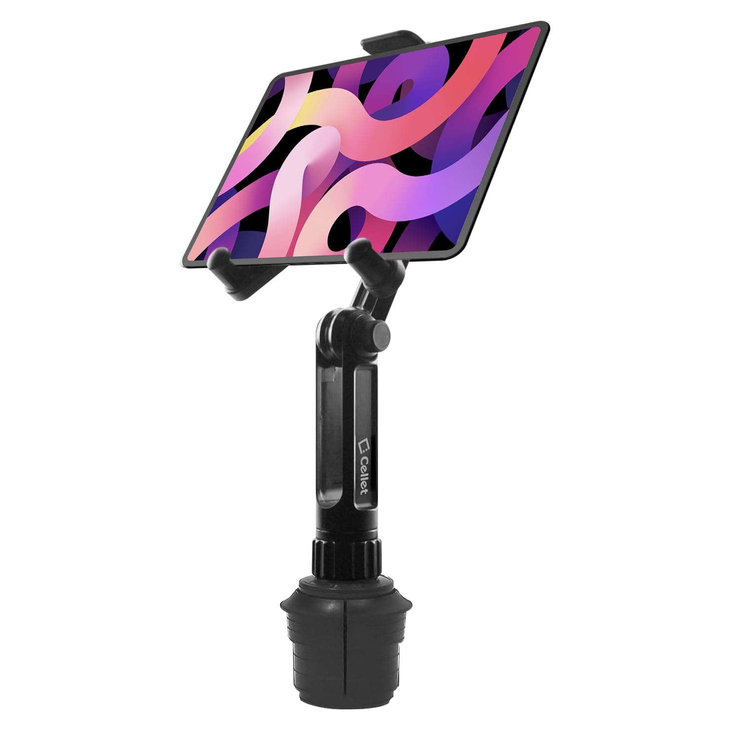 Cellet Cup Holder Tablet Mount, Tablet Car Cradle Holder Made Compatible for 2022 iPad Pro New Air iPad Mini Samsung Galaxy Tab S8 S7 S6 Lite S5e A7 Amazon Fire 7 HD 10 9 Microsoft Surface Go2