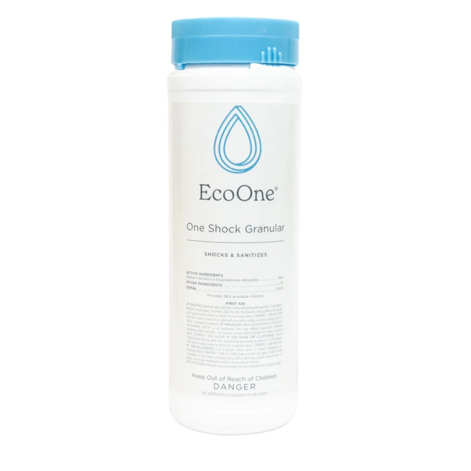 One Shock Granular by EcoOne | Self-Dissolving Hot Tub Shock Treatment Chlorine Granules | Daily or Weekly Spa Shock & Sanitation | Sodium Dichloro-Triazinetrione Dihydrate (55% Chlorine), 2 Lb