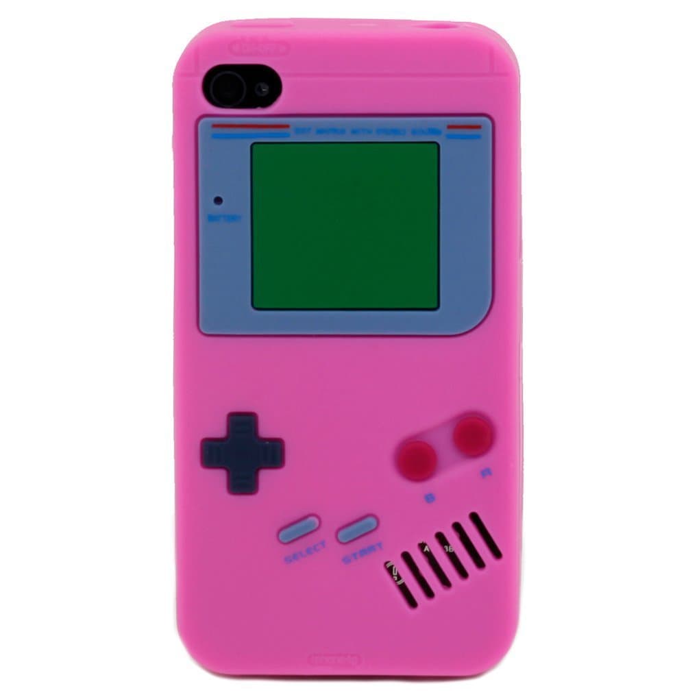 IPHONE 4 GAMEBOY DESIGN SILICONE SKIN CASE, BY CELLAPOD CASES HOT PINK
